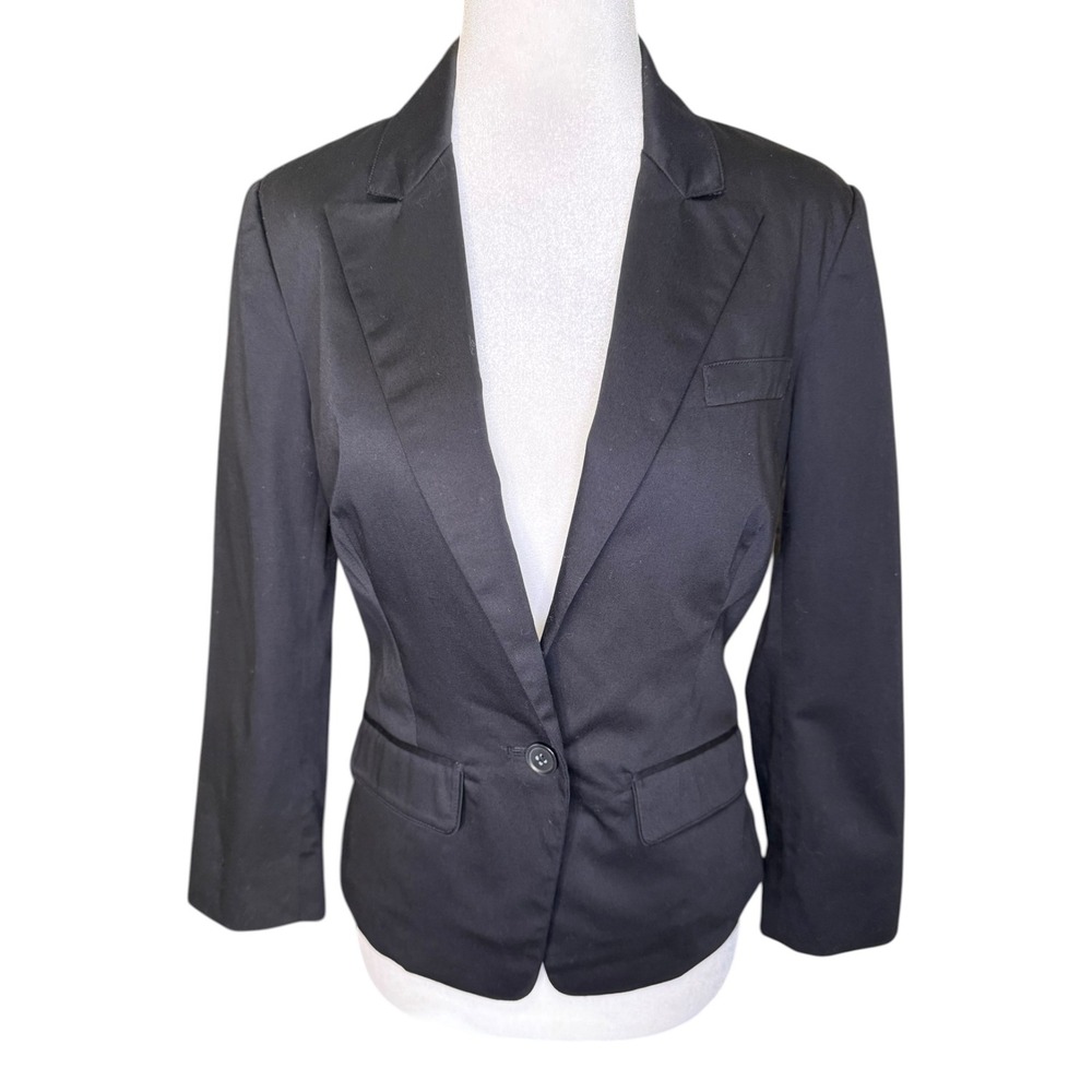 AG Adriano Goldschmied Women's‎ Black Single Button Tailored Blazer Jacket Small